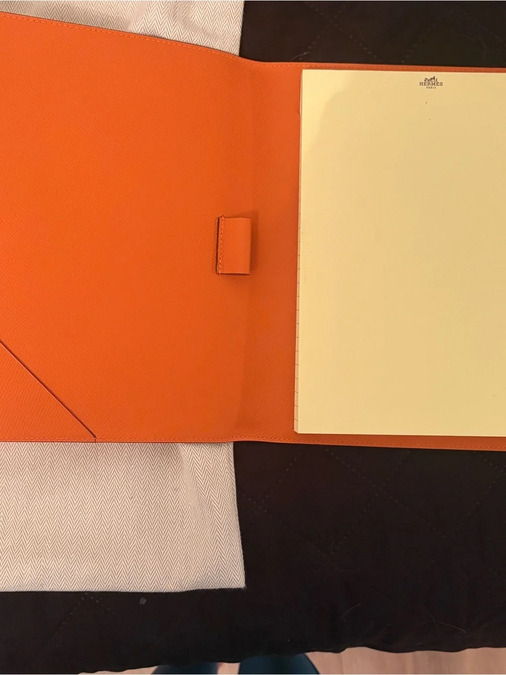 Hermès Ulysse MM Notepad Cover in Orange Epsom Leather